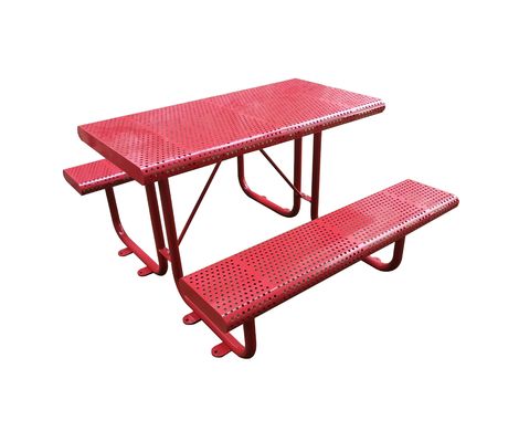 Outdoor perforated metal picnic table for kids steel iron small outdoor picnic table for children