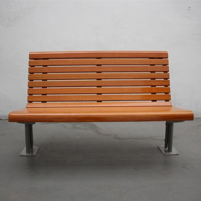Flange Surface Mounted Outdoor Wooden Bench With Backrest OEM ODM
