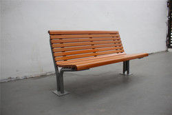 Flange Surface Mounted Outdoor Wooden Bench With Backrest OEM ODM