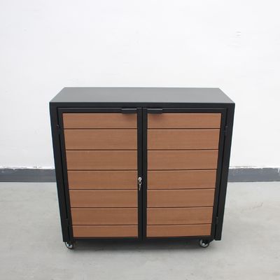 Durable Waterproof Recycling Outdoor Bins Steel HDPE Plastic Wood Material For Spa Room